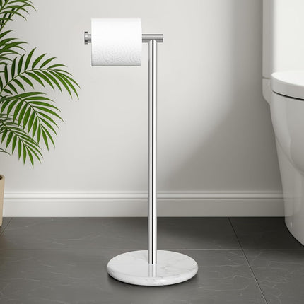 KES Chrome Free Standing Toilet Roll Holder with N
