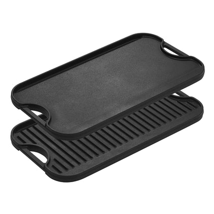 Lodge 50.8 x 26.51 cm / 20 x 10.44 inch Pre-Seasoned Cast Iron Reversible Grill/Griddle