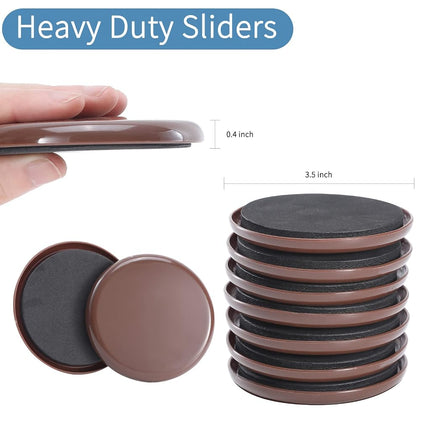 Kayzn Furniture Sliders for Carpet,8 Pack 3 1/2" Furniture Moving Pads