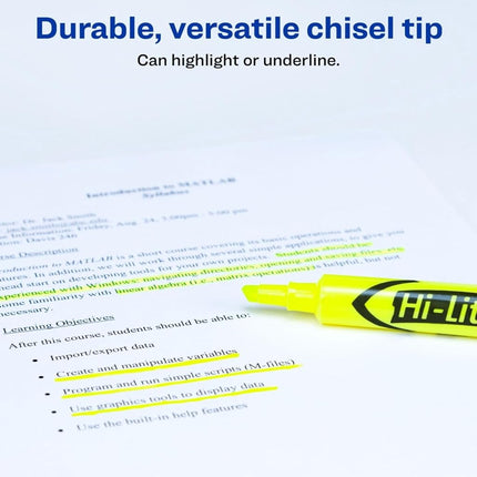 Avery Hi-Liter Value Pack Desk-Style Highlighters, Smear Safe Ink, 200 Fluorescent Yellow Highlighters (24130)