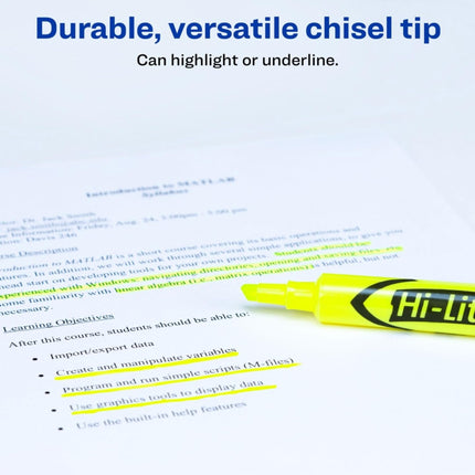 Avery Hi-Liter Value Pack Desk-Style Highlighters, Smear Safe Ink, 200 Fluorescent Yellow Highlighters (24130)
