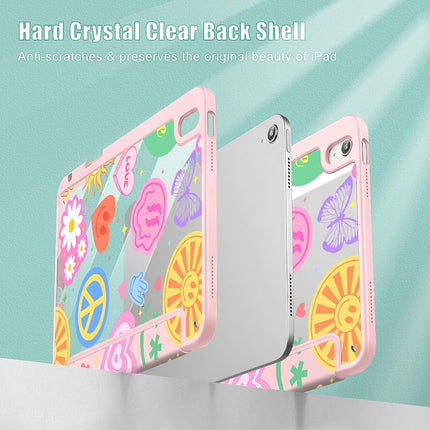 May Chen for iPad (A16) 11th Generation Case 11 Inch 2025, iPad 10th Gen Case 2022 10.9 inch, Built-in Pencil Holder with Shockproof Cover Clear Transparent Back Shell Auto Wake/Sleep, Smile Art