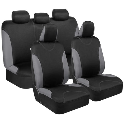 BDK UltraSleek Gray Seat Covers for Cars Full Set,