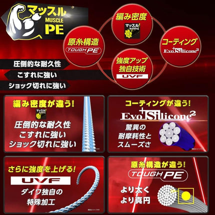 Daiwa PE Line UVF Saltiga Dura Sensor x 8 + Si2, No. 6, 328.1 yd (300 m), Multicolor