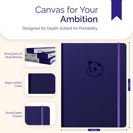 Panda Planner Pro - Best Daily Planner for Happiness & Productivity - 8.5 x 11 Softcover - Undated Day - Guaranteed to Get You Organized - Gratitude & Goals Journal (Purple)