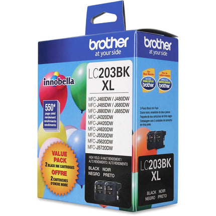 Brother Genuine High Yield Black Ink Cartridges, L