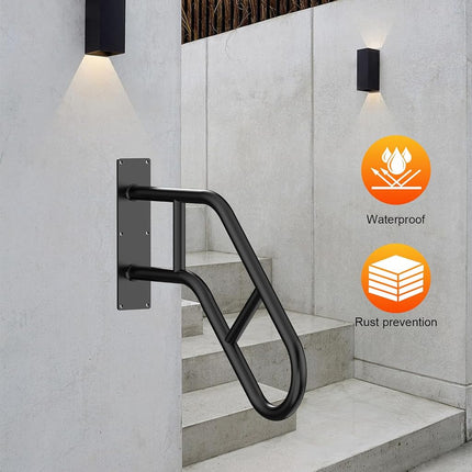 Handrails for Outdoor Steps ，22.8" Stair Railing Indoor1-3 Step, U-Shaped Safety Handrails for Kids, Elderly, Pregnant Women, Disabled (2 Pack Upgraded U-Shaped handrail)