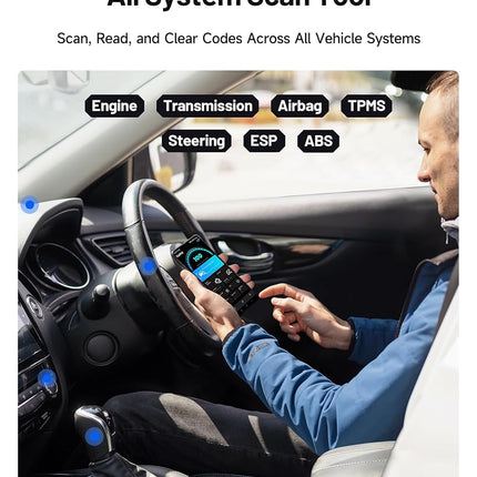 TOPDON Carpal-A OBD2 Code Reader Bluetooth, All System OBD2 Scanner for iOS & Android, Vehicle Health Check, 6 Maintenance Services, Smog Check, Repair Guide, 1 Year Free Update