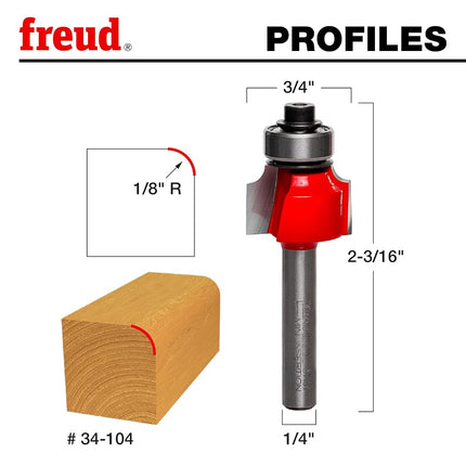 1/8" Radius Rounding Over Bit