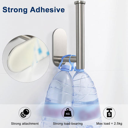 NearMoon Toilet Paper Holder Self Adhesive, Premium Thicken SUS304 Stainless Steel Rustproof Adhesive Toilet Roll Holder no Drilling for Bathroom, Kitchen, Washroom (10 Pack, Brushed Nickel)