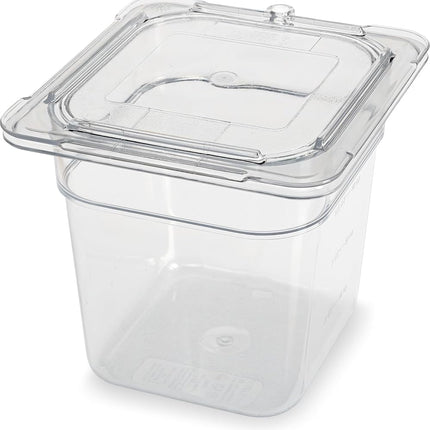 Carlisle FoodService Products StorPlus Food Storage Container 1/6 Size Food Pan for Serving and Storing Hot or Cold Food, 2.5 Qt, 1 Count, Clear