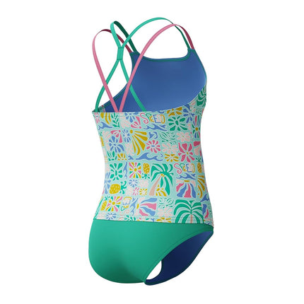 Speedo Girls Swimsuit Two Piece Tankini Thin Strap