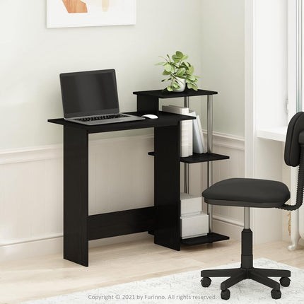 Furinno Efficient Home Laptop Notebook Computer Desk, Study Desk, Writing Desk, Americano/Stainless Steel
