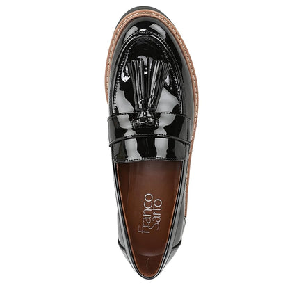 Franco Sarto Women's Carolynn Lug Sole Loafer, Black Patent, 8.5 Wide