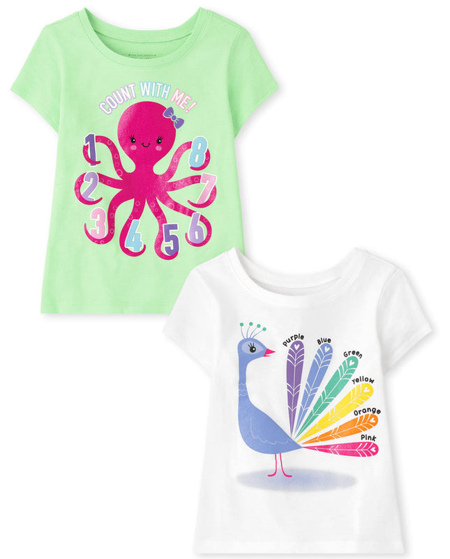 The Children's Place Girls Multi Color Short Sleev