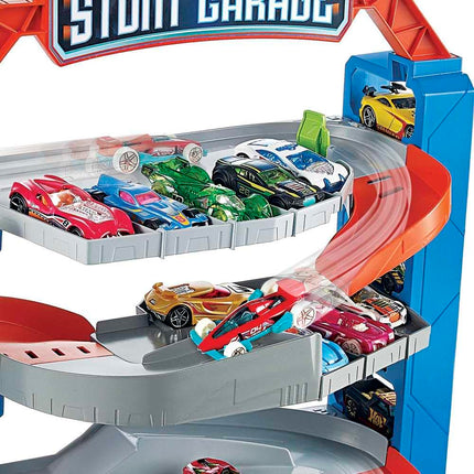 Hot Wheels City Stunt Garage Play Set Gift Idea for Ages 3 to 8 years elevator to upper levels Connects to other sets, GNL70