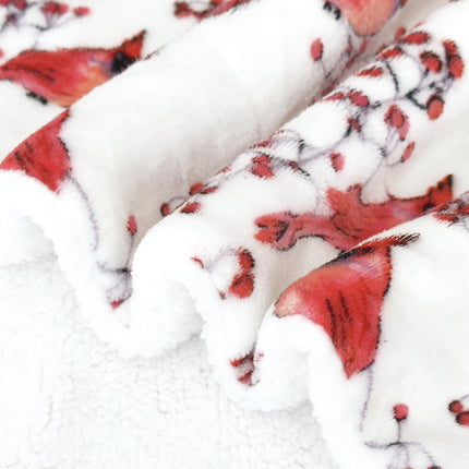 Manta Sherpa Reversible y Ultra Suave de Forro Polar de Franela Elegante Comfort, de Invierno para Navidad, Ligera y Acogedora, Decorativa para Fiestas, Perfecta para Descansar, 50 x 60 Pulgadas, Cardenal Rojo