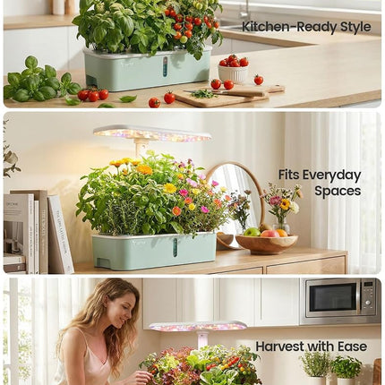 LetPot LPH-Air Hydroponics Growing System Kits, APP & WiFi Controlled Smart Indoor Garden with 24W Grow Light Full Spectrum, 10 Pods Planter Indoor Gardening for Gifts, Kitchen, Vegetable