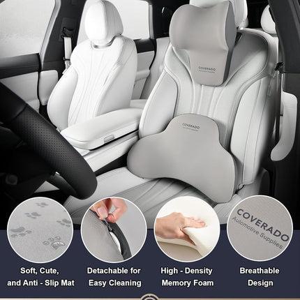 Coverado Lumbar Support and Car Neck Pillow
