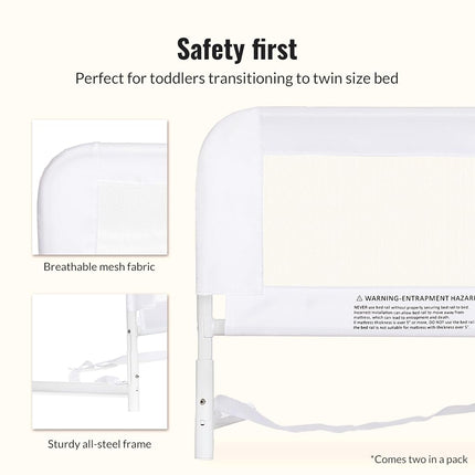 Dream On Me Mesh Bed Rails White Small 2 Count