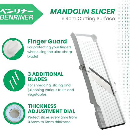 Benriner Professional Series Vegetable Slicer, 64mm, White, 64W