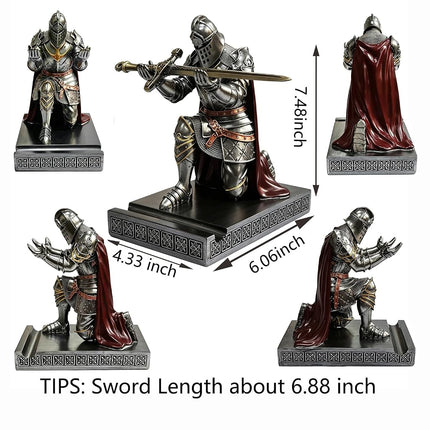 Knight Pen Holder Desk Organizer Office Decor Letter Opener for Desk Iron