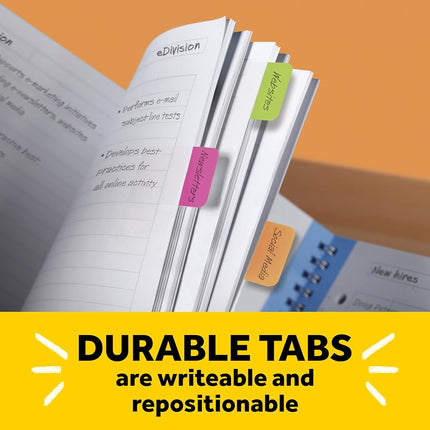 Post-it Tabs, 1 in, Lined, Pink, Green, Orange, 22 Tabs/Color, 66 Tabs/On-The-Go Dispenser (686L-PGO)