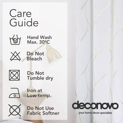 Deconovo Wave Printed Thermal Insulated Blackout Curtains, Room Darkening Energy Efficient Panel, Grommet Drapes for Bedroom (52W x 96L Inch, 2 Panels, Greyish White)