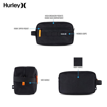 Hurley Kids' One and Only Neceser de viaje para objetos pequeños, Negro Sólido, Talla