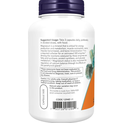 NOW Magnesium Citrate,120 Veg Capsules