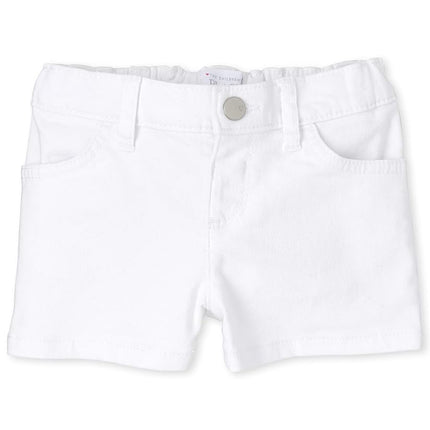 The Children's Place Baby-Girls Denim Shorts, White, 4T
