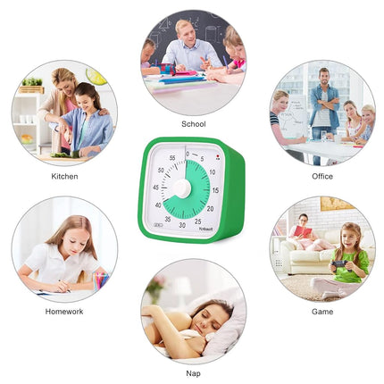 Yunbaoit Visual Timer with Protective Case, 60 Minute Silent Countdown Timer for Kids and Adults Clock Time Management Tool(Green)