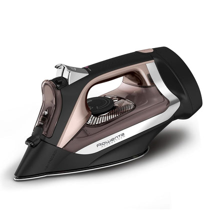 Rowenta Access Stainless Steel Soleplate Steam Iron with Retractable Cord 1725 watts Powerful steam diffusion, Cord easy storage, Auto-off, Anti-Drip, Portable, Ironing, Garment Steamer Black