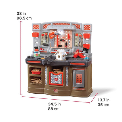 Step2 Big Builders Pro Toy Workbench | Workbench for children incl. 45-piece accessory set | Plastic toys
