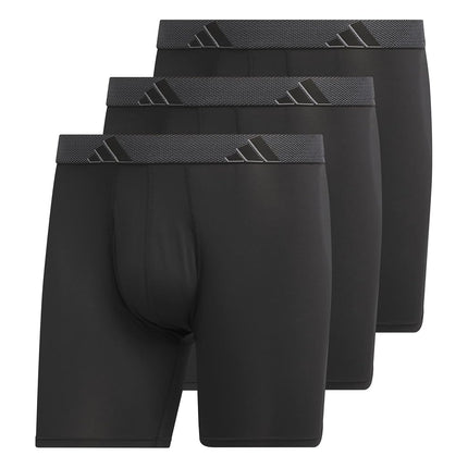 adidas Men's Microfiber 3-Pack Boxer Brief, Black/