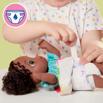 Muñeca Baby Alive Sorbitos Frutales, Lima, Set de Muñeca Bebé con Licuadora de Juguete, Bebe y Moja su Pañal, Juguete para Niñas y Niños de 3 Años en Adelante, Cabello Negro