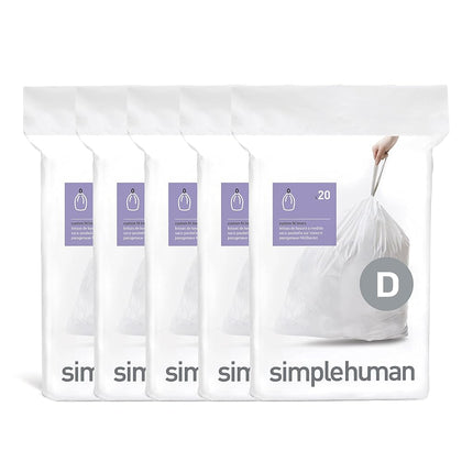 Simplehuman Code D Custom Fit Rubbish Bin Liners, 