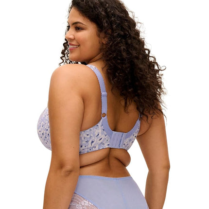 Elomi Morgan Stretch Banded Underwire Bra, Blue Leopard, 38DD