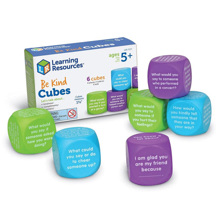 Learning Resources Be Kind Cubes, Autism Learning Materials, Speech Therapy Materials, Social Emotional Learning Toys and Games for Kids, 6 pieces, Ages 5+