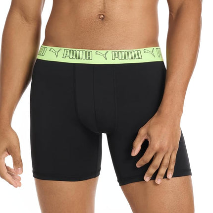PUMA mens 5 Pack Performance Boxer Briefs, Black/Grey/Navy/Bright, M