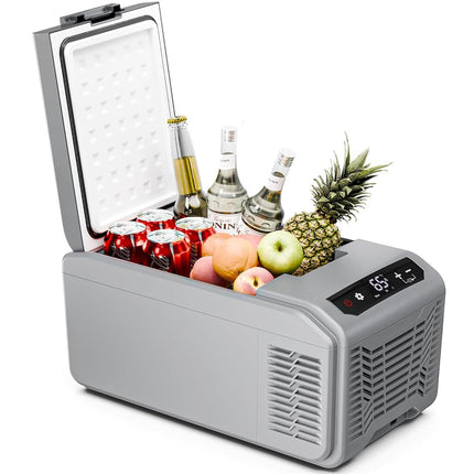 Antarctic Star - 12V Car Refrigerator, 15.79QT 15L Mini Refrigerator, Electric Cooler, Smart Control Panel, 12V DC and 100V AC LED for