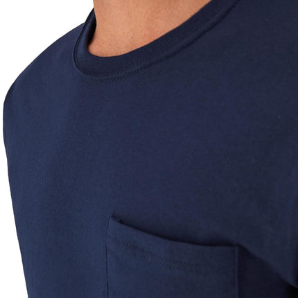 Hanes Men's Pocket Undershirt Pack, Cotton Crew Neck T-Shirt, Moisture Wicking Tee, Assorted 6-Pack, Grey Heather, Black, White, Navy, Blue Heather, Large