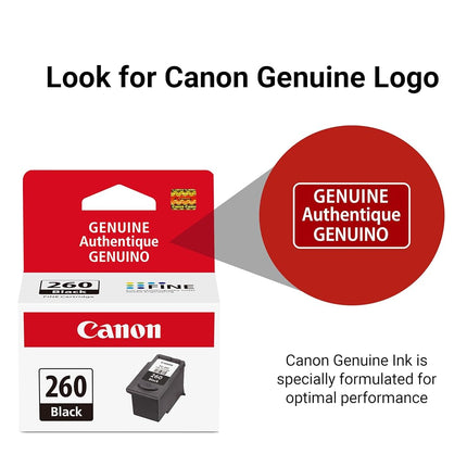 Canon PG-260 Genuine Black Ink Cartridge, Compatible with TS5320/6420/6420a,TR7020/7020a