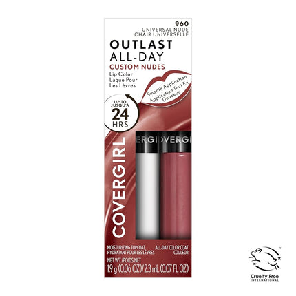 Covergirl Outlast All-Day Custom Nudes Liquid Lipstick #960 Universal Nude 2.3Ml