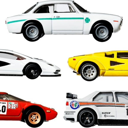 Hot Wheels Premium Car Culture Set of 5 Toy Cars in Collectible Container, Che Figata Die-Cast 1:64 Scale 5-Pack