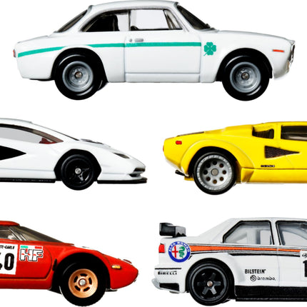 Hot Wheels Premium Car Culture Set of 5 Toy Cars in Collectible Container, Che Figata Die-Cast 1:64 Scale 5-Pack