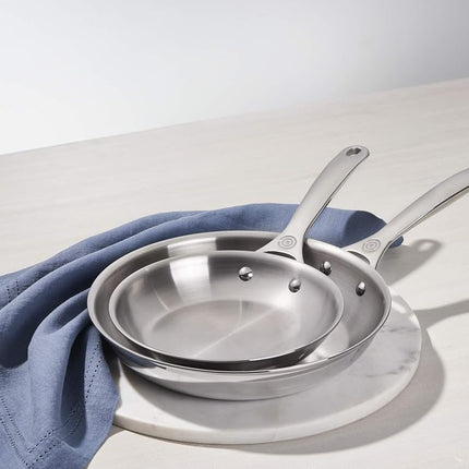 Le Creuset Tri-Ply Stainless Steel 2 pc. Fry Pan Set, (8" Fry Pan & 10" Fry Pan)