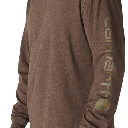 Carhartt Men's Dearborn Loose LS Logo T-Shirt, Dark Clove Heather, XXL