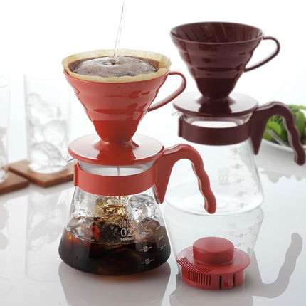 Hario V60 Pour Over Coffee Starter Set, Size 02, Red