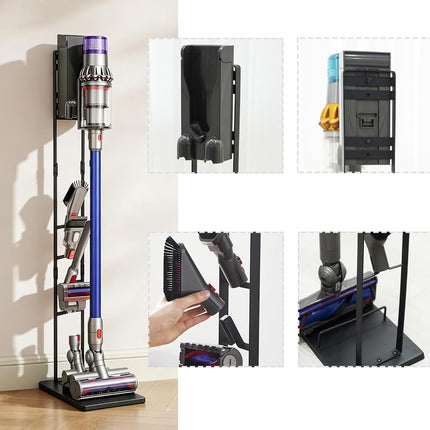 IZSOHHOME Vacuum Stand for Dyson,Handheld V6 V7 V8 V10 DC30 DC31 DC34 DC35 DC58 DC59 DC62 Cordless Vacuum Cleaners,Stable Metal Storage Bracket Holder(Black)